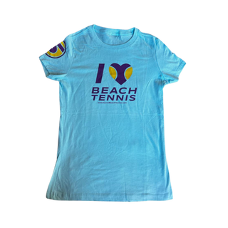 Women's I ❤️ Beach Tennis Crew Neck in Light Blue