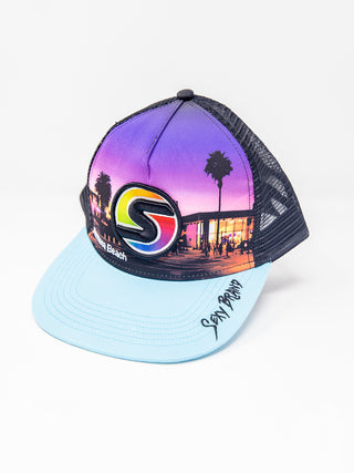 Hermosa Beach Pier Hat in Light Blue
