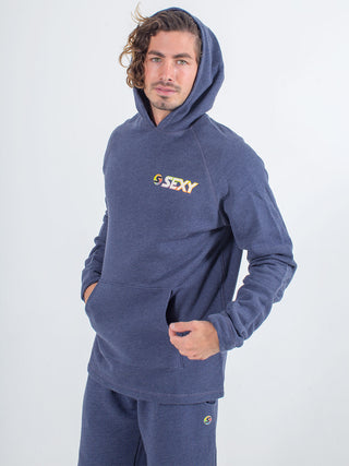 mens sexy brand hoodie in heather navy