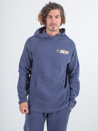 mens sexy brand hoodie in heather navy