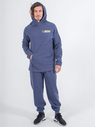 mens sexy brand hoodie in heather navy