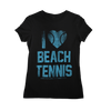 Women's I ❤️ Beach Tennis Crew Neck Tee in Distressed Black
