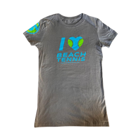 Women's I ❤️ Beach Tennis Crew Neck in Gray