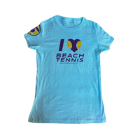 Women's I ❤️ Beach Tennis Crew Neck in Light Blue