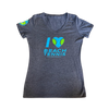 Women's I ❤️ Beach Tennis V-Neck in Charcoal