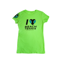 Women's I ❤️ Beach Tennis Crew Neck in Neon