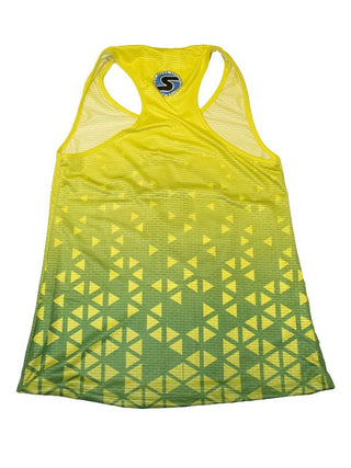 Women's Competition Tank in Yellow/Green Ombré