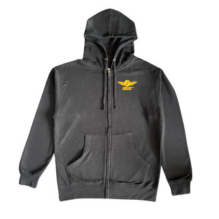 Men's Black SEXY Wings #Throwback Zip-Up Hoodie with Orange & Yellow Design