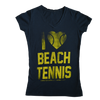 Women's I ❤️ Beach Tennis V-Neck in Distressed Navy