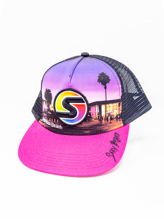 Hermosa Beach Pier Hat in Fuschia