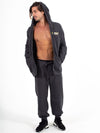 Mens zip up hoodie sexy brand in gray