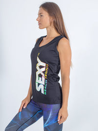 sexy brand womens competition tank v-neck black