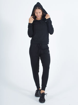 Sexy Brand Women's Softie Hoodie Pull Over Black Organic Cotton