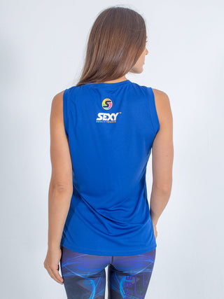 sexy brand womens competition tank v-neck royal blue