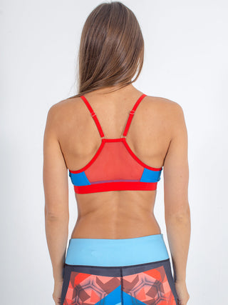 sexy brand womens sports swim top blue aqua back view